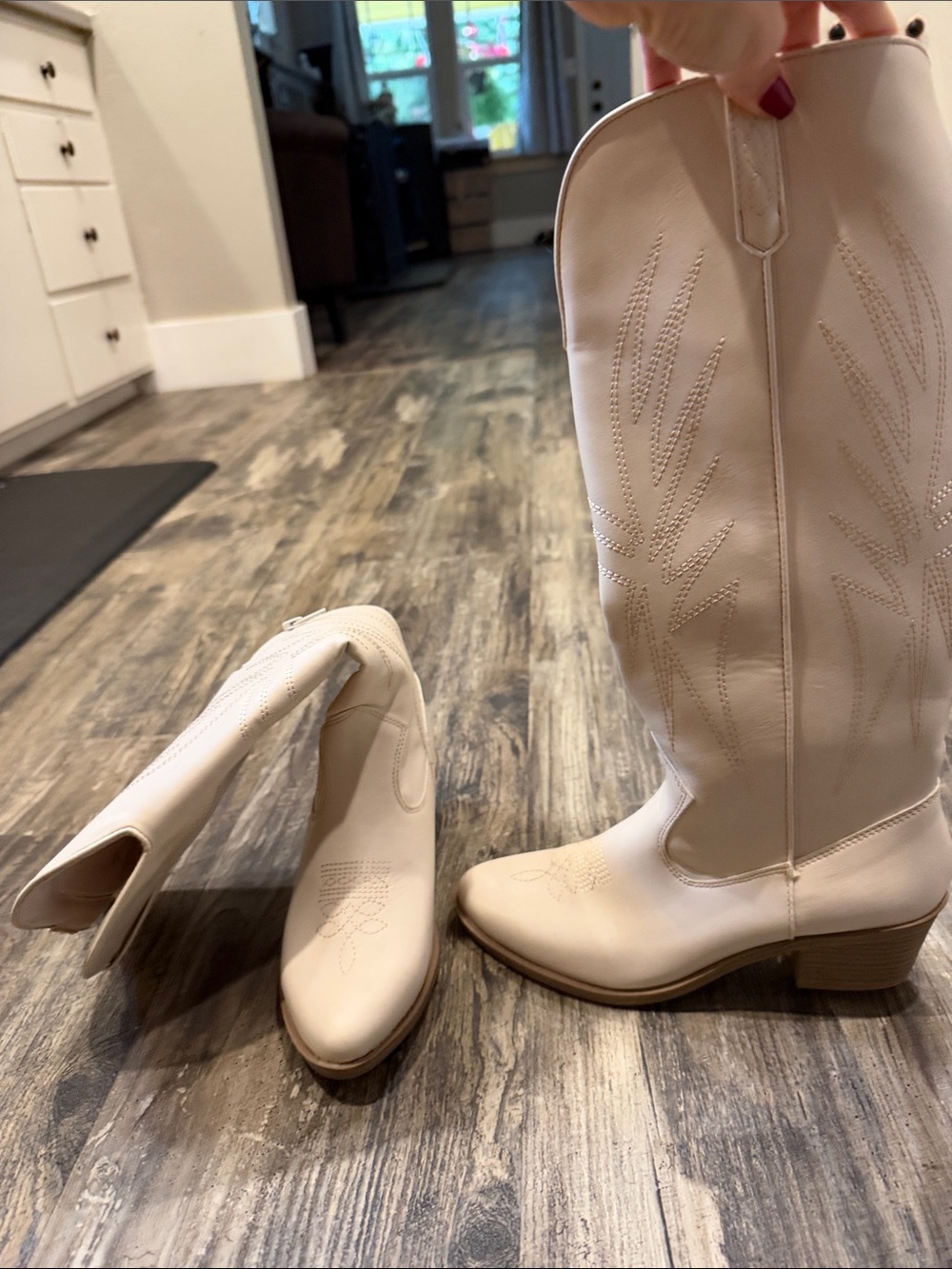 NOBO Cream Western Knee-High Heeled Boots. Tried on but never worn.